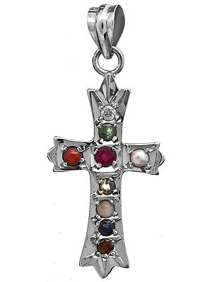 Navaratna Cross Pendant
