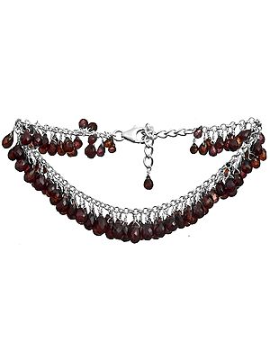 Faceted Garnet Bunch Bracelet