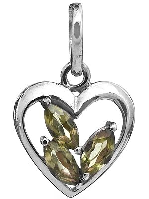 Faceted Peridot Heart-Shape Pendant