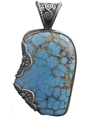 Spider's Web Turquoise Pendant