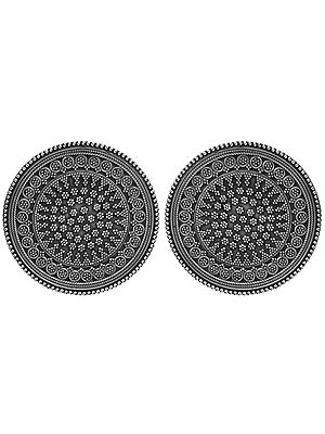 Sterling Shield Earrings with Granulation Work