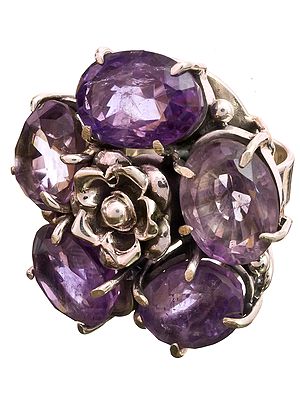 Faceted Amethyst Rose Ring