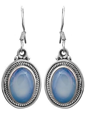 Genuine Blue Chalcedony Earrings