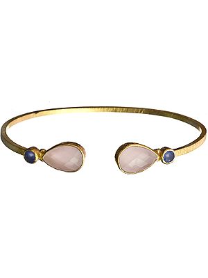 Rose Quartz Gold Plated Bracelet