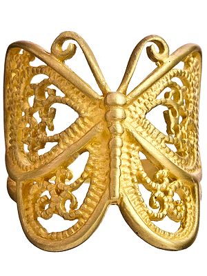 Gold Plated Butterfly Ring