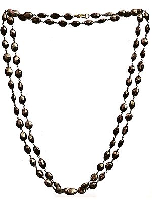 Faceted Pyorite Beaded Long Necklace