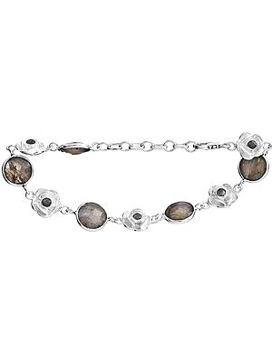 Sterling Silver Bracelet with Gems