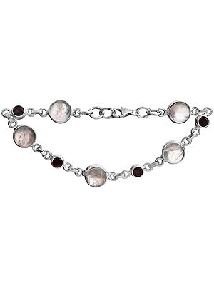Rose Quartz Bracelet with Faceted Garnet
