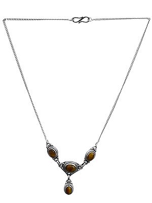 Sterling Necklace with Tiger's Eye Gemstone