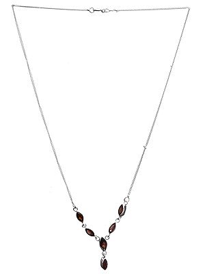 Faceted Garnet Marquis Necklace