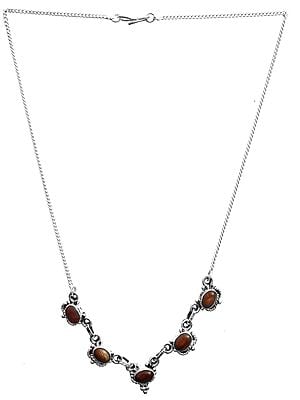 Sterling Necklace with Sunstone | Garnet Necklaces