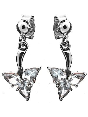 Sterling Tops with Faceted Gems | Garnet Earrings