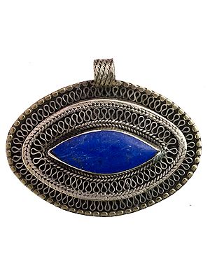 Lapis Lazuli Pendant with Filigree From Afghanistan