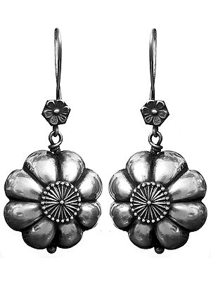Sterling Sunflower Earrings