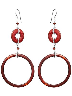 Carnelian Hoop Earrings