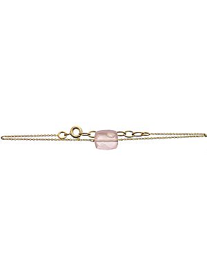 Faceted Rose Quartz Gold Plated Bracelet