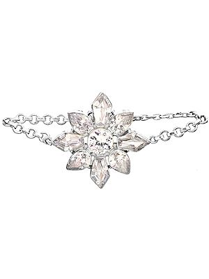 White CZ Sunflower  Bracelet