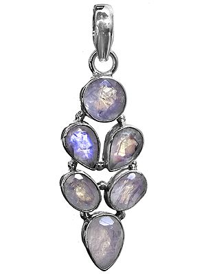 Faceted Rainbow Moonstone Pendant