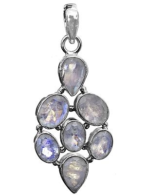 Faceted Rainbow Moonstone Pendant