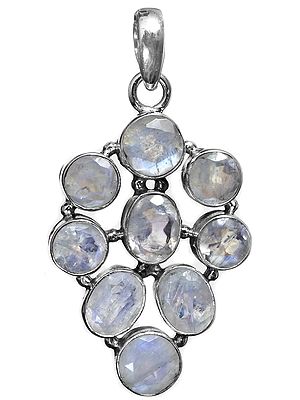 Faceted Rainbow Moonstone Pendant
