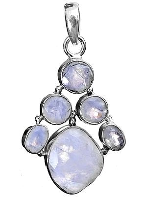 Faceted Rainbow Moonstone Pendant