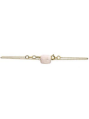 Faceted Rainbow Moonstone Gold Plated Bracelet