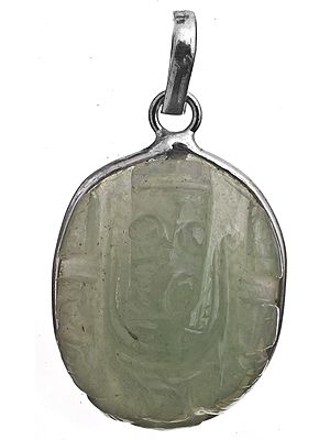 Lord Ganesha Pendant (Carved in Aquamarine)