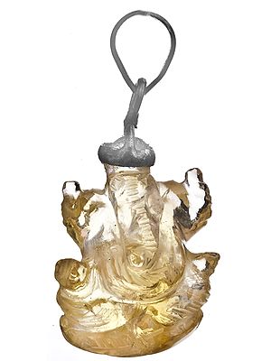Lord Ganesha Pendant (Carved in Citrine)