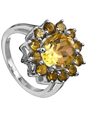 Faceted Citrine Ring