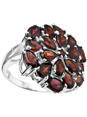 Faceted Garnet Ring