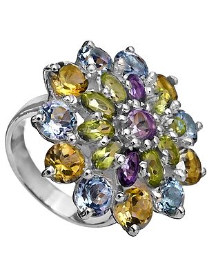 Faceted Gemstone Ring (Citrine, Amethyst, Peridot and BT)