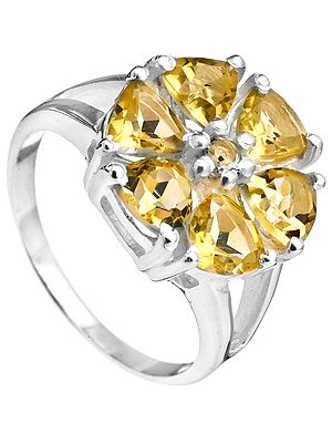Faceted Citrine Ring
