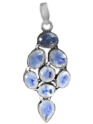 Faceted Rainbow Moonstone pendant