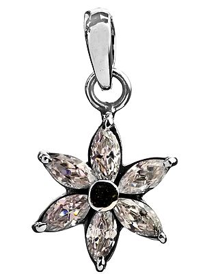 White CZ Flower Pendant