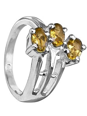 Faceted Citrine Ring