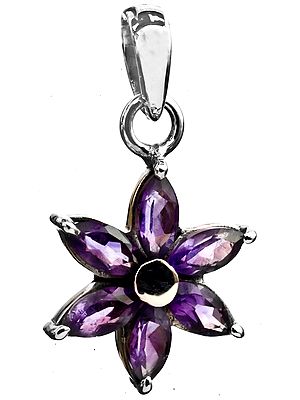 Faceted Amethyst Flower Pendant