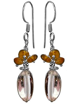 Crystal with Citrine Earrings