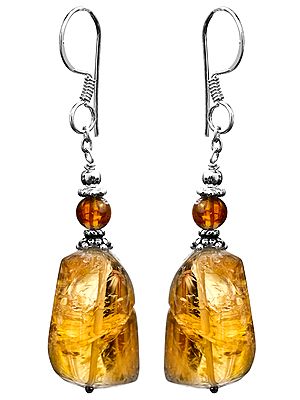 Citrine with Amber Earrings