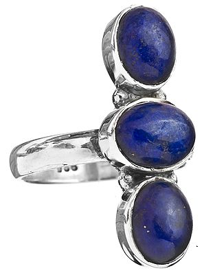 Lapis Lazuli Triple Stone Ring