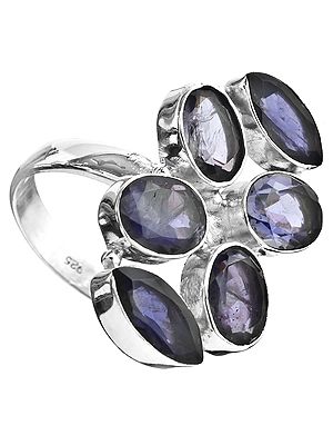 Faceted Iolite Ring