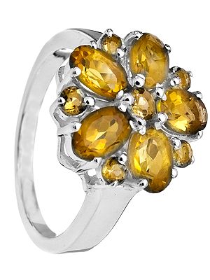 Faceted Citrine Ring