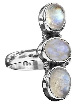 Rainbow Moonstone Ring
