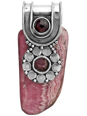 Rhodocrosite with Garnet Pendant