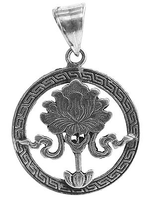 Sterling Lotus Pendant (Ashtamangala)