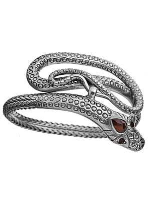 Faceted Garnet Serpent Bracelet