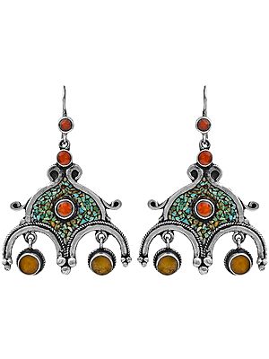 Earrings with Coral and Amber from Afghanistan