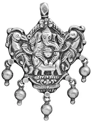 Lord Ganesha Pendant with Peacock Pair
