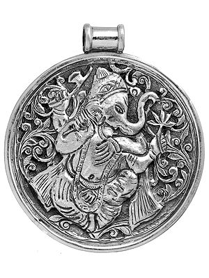 Sterling Dancing Ganesha Large Pendant