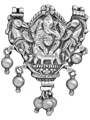 Lord Ganesha Large Pendant with Peacock Pair