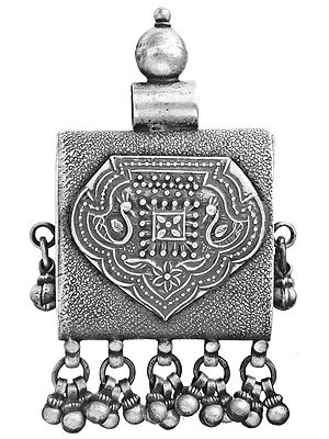 Sterling Peacock Pair Pendant with Ghungroos